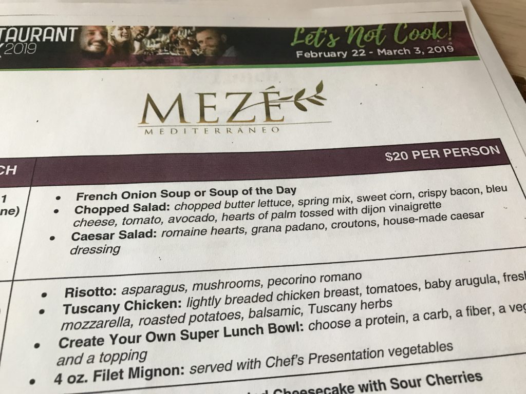 Mezè Mediterraneo A Chicago Northwest Restaurant Week Menu Preview