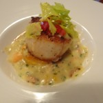 Scallop on Corn Chowder