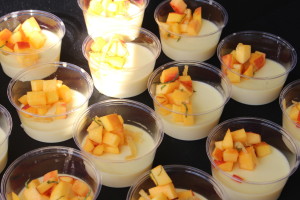 Terzo Piano at the Art Institute: Sweet corn panna cotta with peach mint and crystalized ginger